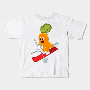 Carrot as Skier with Ski Kids T-Shirt